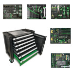 DARBO STALO SPINTA 274 ELEMENTŲ ĮRANKIŲ VEŽIMĖLIS + 12 NEMOKAMŲ ELEMENTŲ