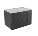 Pakabinama vonios spintelė su praustuvu Besco Akya Linea, 66 cm, pilka/balta