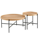 2-jų dalių kavos staliukų komplektas Taimar, rudas/juodas