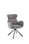 2-jų kėdžių komplektas Halmar K571, pilkas/juodas