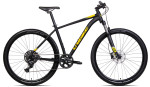 Kalnų dviratis Unibike Shadow 29" 2025, juodas/geltonas