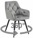 360° besisukanti valgomojo kėdė Jork360, pilka