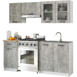 5-ių dalių virtuvės baldų komplektas Akord Oliwia, pilkas