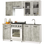 5-ių dalių virtuvės baldų komplektas Akord Oliwia H720, pilkas
