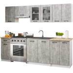 7-ių dalių virtuvės baldų komplektas Akord Oliwia, pilkas