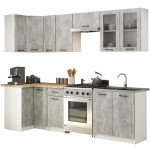 9-ių dalių virtuvės baldų komplektas Akord Oliwia H720, pilkas