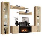 5-ių dalių svetainės baldų komplektas ASM Fly M2, rudas