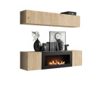 2-jų dalių svetainės baldų komplektas ASM Fly N1, rudas/juodas