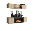 2-jų dalių svetainės baldų komplektas ASM Fly N3, rudas/juodas