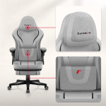 Ergonominė žaidimų kėdė Huzaro Force 4.6 su atlenkiamu atlošu ir pakoju, pilka