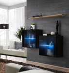 Sekcija Switch SB 3, ąžuolo/juodos spalvos