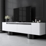 TV staliukas Asir Bohem, 180x50x30 cm, baltas