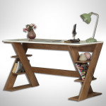 Rašomasis stalas, Lungo, 140x73x60 cm, Tamsus ąžuolas