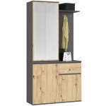 Pireškambario spinta Akord Entro, 95x35x183 cm, pilka/ruda