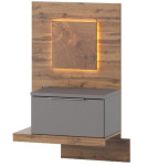 Naktinė spintelė dešninė Livorno 68, ąžuolo/pilkos spalvos