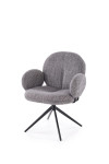 2-jų kėdžių komplektas Halmar K568, pilkas/juodas
