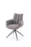 2-jų kėdžių komplektas Halmar K579, pilkas/juodas
