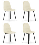 4-ių kėdžių komplektas Leobert Como, smėlio spalvos