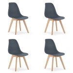 2-jų valgomojo kėdžių komplektas Leobert Kito, pilkas