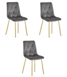 3-jų kėdžių komplektas Leobert Libra, pilkas