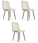 3-jų kėdžių komplektas Leobert Rift, smėlio spalvos