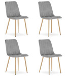 4-ių kėdžių komplektas Leobert Lava, šviesiai pilkos/medžio spalvos