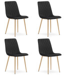 4-ių kėdžių komplektas Leobert Turin, juodas