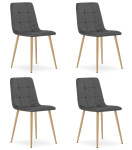 4-ių kėdžių komplektas Leobert Kara, pilkas