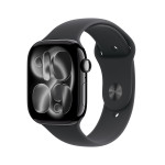 Apple Watch Series 11 GPS 46mm Jet Black Aluminium Case with Black Sport Band - S/M - MEUW4ET/A