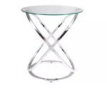Kavos staliukas Signal Meble Eos C, sidabrinis