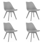 4-ių kėdžių komplektas Leobert Mark, pilkas