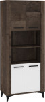 Aukšta spintelė Meblocross Sigma SIG-09, tamsiai ruda/balta
