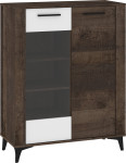 Pastatoma vitrina Meblocross Sigma SIG-14, tamsiai ruda/balta