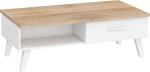 Kavos staliukas Nordis 2D, ąžuolo/baltos spalvos
