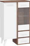 Vitrina Nordis 1D2SW, ruda/balta