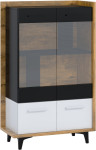Vitrina Meblocross Box 12 2D, ąžuolo/baltos spalvos