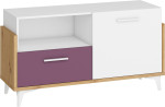 Komoda Meblocross Hey 08, balta/violetinė