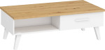 Kavos staliukas Meblocross Nordis 2D, ąžuolo/baltos spalvos