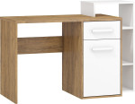Rašomasis stalas Meblocross Rio P, tamsaus ąžuolo/baltos spalvos