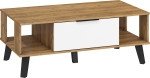 Kavos staliukas Meblocross Sven, tamsaus ąžuolo/baltos spalvos