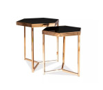 Kavos staliukų rinkinys Signal Meble Milos, auksinis/juodas