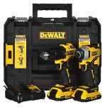 Akumuliatorinio gręžtuvo ir smūginio atsuktuvo komplektas DeWalt DCK2062D2T-QW (DCD709 + DCF809), 18 V, su akumuliatoriumi