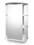 Pakabinama vonios spintelė Riva SV55-1 su veidrodine durele, apšvietimu ir rozete