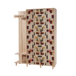 Prieškambario komplektas Kalune Design 869(VI), tamsiai raudonas/ąžuolo spalvos