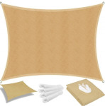 Stačiakampė uždanga/burė nuo saulės 5x5m, smėlio