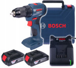 Akumuliatorinis suktuvas-gręžtuvas Bosch GSR 185-LI, 18 V, su akumuliatoriais ir krovikliu