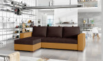 Kampinė sofa Newark, ruda/oranžinė