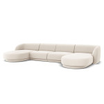 Aksominė panoraminė sofa Micadoni Miley, 334 x 155 x 74, balta