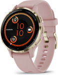 Garmin Venu® 3S Soft Gold Stainless Steel Bezel with Dust Rose Case and Silicone Band