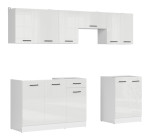 7-ių dalių virtuvės baldų komplektas Black Red White Junona Line, baltas